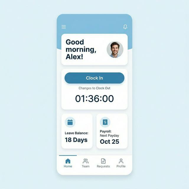 Mobile application UI mockup